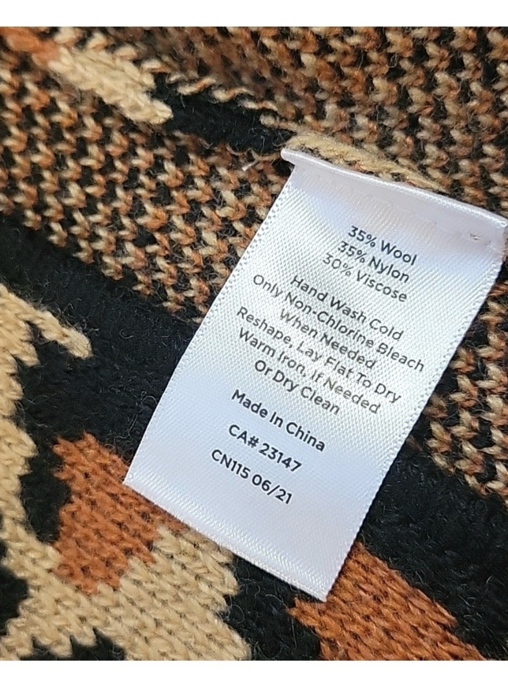 Talbots Black and Brown Patterned Wool Blend Blazer - Picture 2 of 5